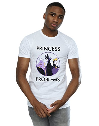 Image of Disney Men's Villains Princess Headaches T-Shirt White Small