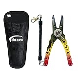 Danco Peacock Bass 7' Aluminum Fishing Plier, Saltwater Resistant Anodized Coating, Replaceable Tungsten Carbide Braid Cutters, Nylon Sheath with Belt Loop (Peacock Bass 7')