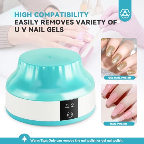 Image of Saviland Essentials Nail Polish Remover Machine: Nail Soaking Bowl & Acetone Nail Polish Remover Gel Nail Remover Machine with Nail Soak off Bowl Soaker Tech Acrylic Nail Remover Steam Salon Home DIY