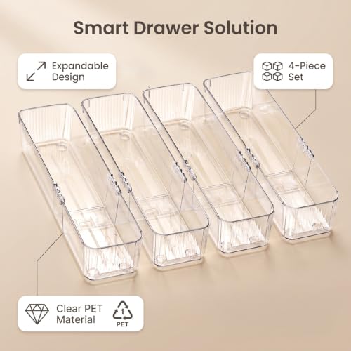 Tsmallbear 4-Pack Expandable Utensil Drawer Organizer by Tsmallbear - Used condition - Image 4
