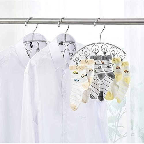 Stainless Steel Laundry Drying Rack Drying Drip Hanger Hanging Rack Sock Dryers Wind-proof Clothes Hanger for Underwear Socks Bra Panty Baby Clothes, Glovesand Small laundry Items - 2Pack