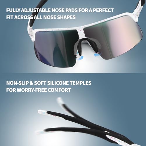 Image of BangLong XL 150MM Polarized Sport Sunglasses for Men Women UV400 Protection | TR90 Flexible Frame, TAC Scratch-Resistant Lens, 0.85oz Ultralight for Running Hiking Cycling Driving Baseball