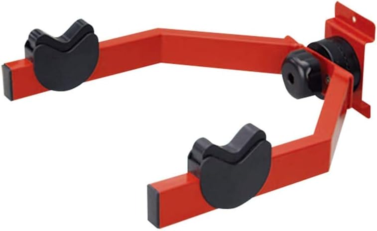 Adjustable bike wall mount, fixing in a horizontal position – space saving arrangement – weight capacity: 20 kg - 335x335x135 mm - red