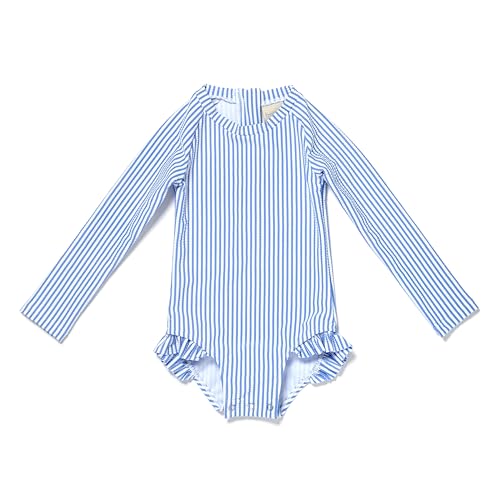 Image of Coast & Crest Baby and Toddler Girl Long Sleeve Rash Guard One Piece Swimsuit