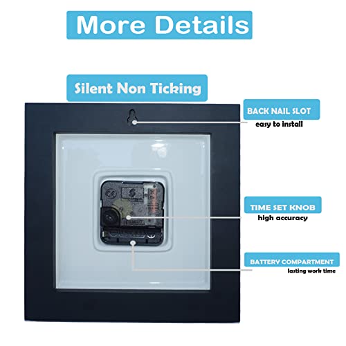 Caahanjia Square Wall Clock Silent Non-Ticking Modern Wall Clock Battery Operated For Home/Office/School/Kitchen/Bedroom/Living Room #TOP4