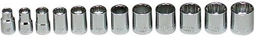 Wright Tool 349 3/8" Drive, juego de llaves de vaso estándar métricas de 12 puntos (12 piezas)