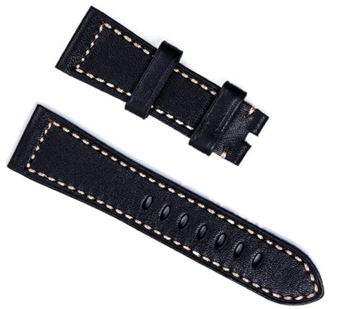 Bracelet montre 26mm fait main en cuir vintage robuste et boucle noire