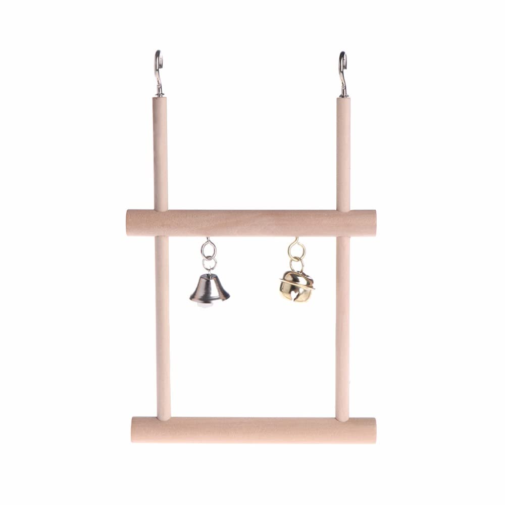 B3F7M4R9J2 Bird perch Birds Perch Parrot Toy Bird Stand Holder Swing Bell Cage Hanging Ladder Accessories