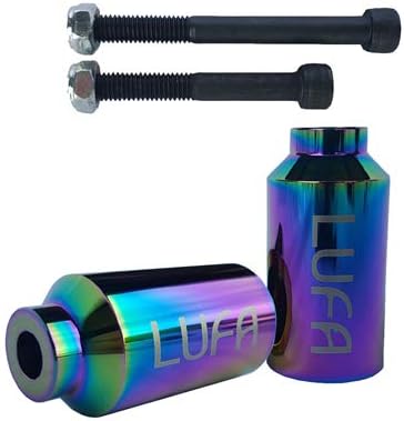 LUFA Neo-Chrome Pro Scooter Pegs SET 2pc with Hardware - Aluminum NEW oil slick