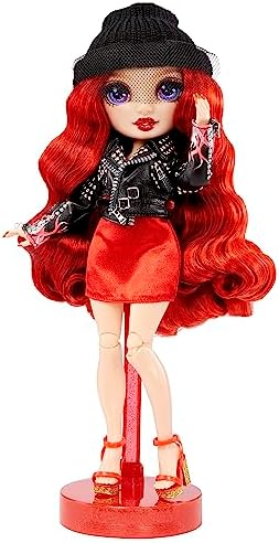 Rainbow High Fantastic Fashion Doll - RUBY ANDERSON - Czerwona 11-calowa Lalka Modowa i Zestaw z 2 Strojami i Akcesoriami do Zabawy Modą - Świetna dla Dzieci w Wieku 4-12 Lat
