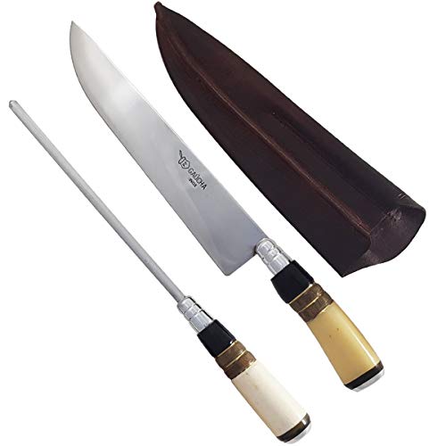 Facas Gaúcha, 4010OMC, Conjunto Para Churrasco Faca 10'' Aço Inox Cabo Madeira Osso, cor Marrom, C