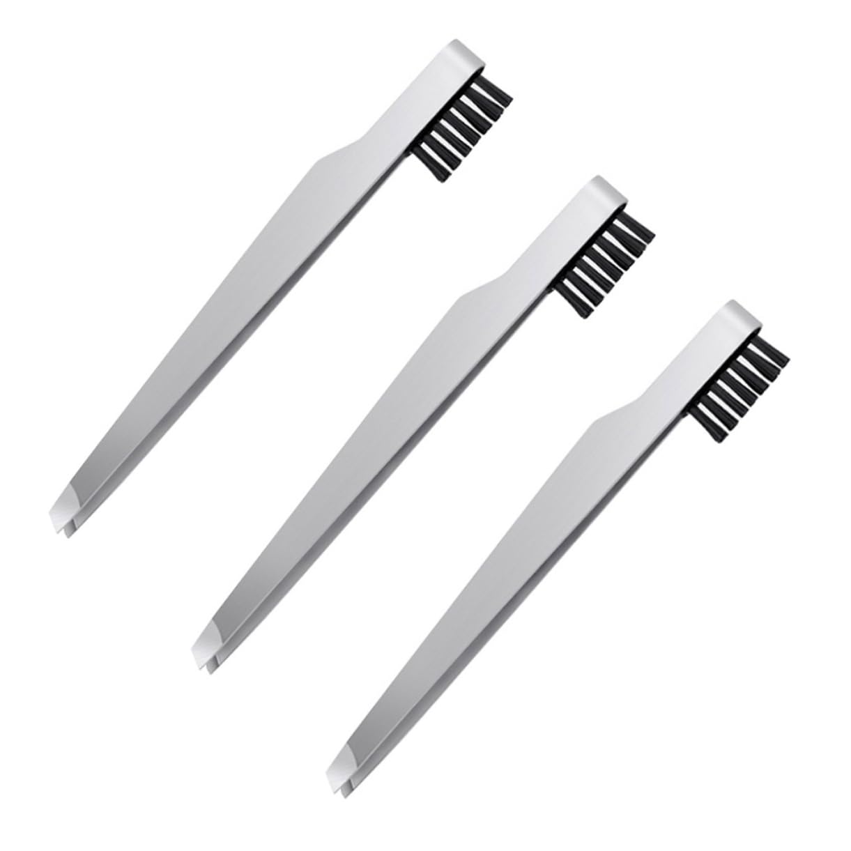 DEARMAMY 3PCS Stainless Steel Eyebrow Tweezers Portable Angle Eyebrow Clamps Multi Purpose Makeup Tool for Ladies Durable and Lightweight for Silver