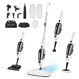 Dampfreiniger Boden Steam Mop 11-in-1 mit Abnehmbarem Handdampfreiniger 15s Schnellaufheizung, 2 waschbare Mikrofaser-Pads, für Fliesen, Teppich, Polster & Parkett, Chemiefrei