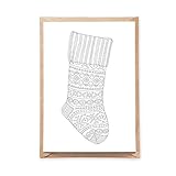 5pcs, Christmas Stocking Coloring Page Postcard for Adult Coloring, A6 5pcs, Christmas Stocking Coloring Page Postcard for Adult Coloring, A6