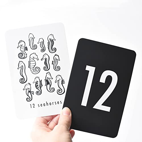Wee Gallery Nature Number Cards, Educational Number Flashcards For Kids, Baby, Toddler, Black And White Animals And Numbers, Counting And Learning Cards For Visual Stimulation, Cognitive Development #TOP5