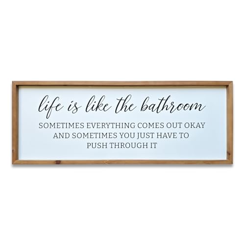 Sign Wall Decor Inspirational Quotes Wood Framed Kitchen Home Simple Hanging Wall Art Above Front Door Entryway, Family Love - 32'x12'