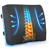 Allaboutsla 【Lendenwirbelstützkissen für Auto-Büro Ergonomisches Memory Foam Lendenkissen Unterer Rücken Unterstützung zur Schmerzlinderung Rückenkissen für Autositz, Bürostuhl, Schreibtisch, Liege