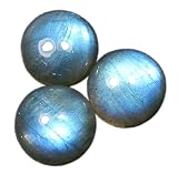 Myhealingworld Natural Labradorite12mm round blue fire AAA quality calibrated cabochon loose gemstone for jewelry making 3 pcs Box.