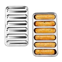Mold Sausage,6 Sausages Hot Dogs Silicone Mold with Lid,DIY Ham Making Mould,Stainless Steel Baking Pan Food for DIY Meat Sausage Mould for Hot Dog Bun
