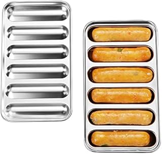 Sausage Mould - 304 Stainless Steel Sausage Mould,DIY Hot Dog Mold Baby Food Supplement with 6-Cavity Baking Cooking Steaming Container Meat Sausage Mould No Casing Required and Easy to Demold