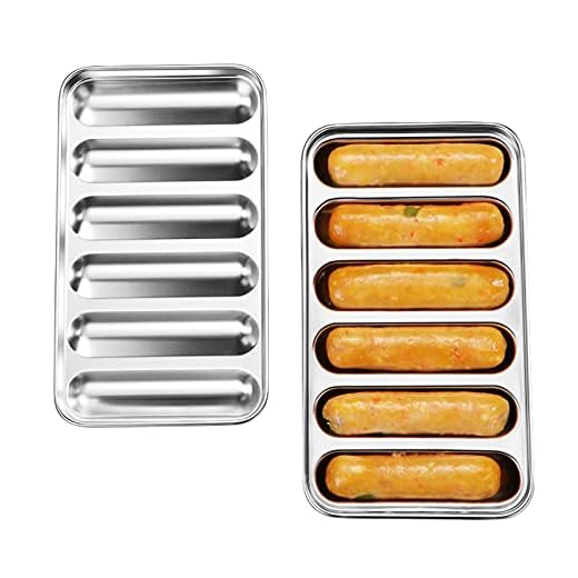 TOWEBOORY Moule à Saucisses, Moule à Hot-Dog Fait Maison à 6 Cavités en Acier Inoxydable 304, Machine à Hot-Dog, DIY Fait Main Moules Saucisse pour Anniversaire, Fête, Festival, Quotidien