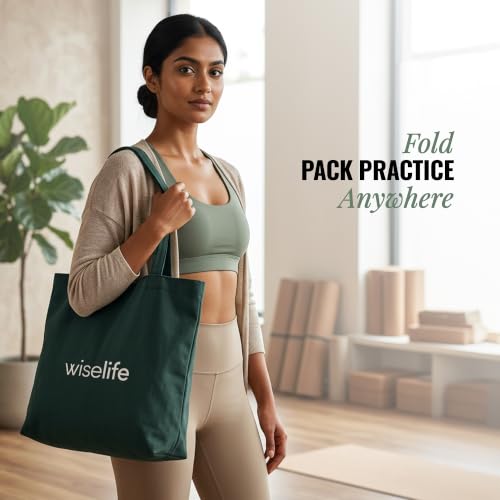 Image of WiseLife Foldable Travel Yoga Mat for Women & Men (Mint-Green)