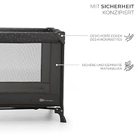 Kinderkraft Kinderreisebett JOY LIGHT, Babybetten, Kinderbett, Reisebett, Praktisch, Modernes Design, Kleine Abmessungen nach Zusammenklappe, Tasche, Grau – Ansicht 6