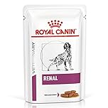 Royal Canin Veterinary Renal - 12 x 100 g - Complete Dietary Food for Adult Dogs - to Support Kidney Function - with Tasty Chunks in Sauce