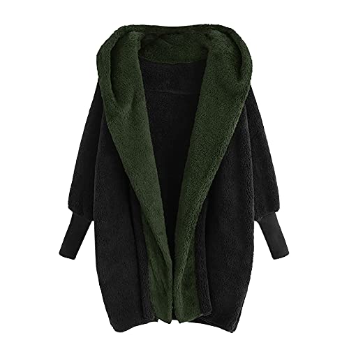  Xmiral Donna Giacca con Cappuccio Elegante Vintage Giubbotto Manica Lunga con Tasche di Peluche (2- Marina Militare, XXL)