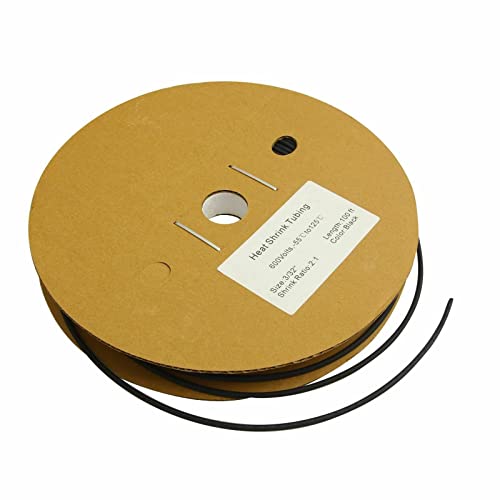 Smileracing 100 Ft/100' Feet 3/32" 2.4Mm Polyolefin 2:1 Heat Shrink Tubing Black #TOP3