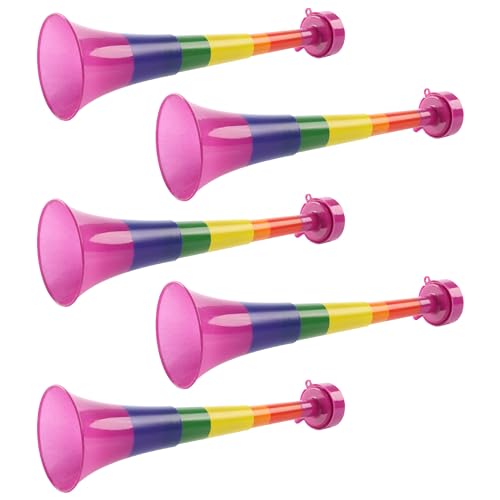 Rainbow Pride Vuvuzela - Pack of 5-27cm Long Noisemaker in Rainbow Colours - Perfect Accessory for Pride Month, Pride Marches and Pride Events