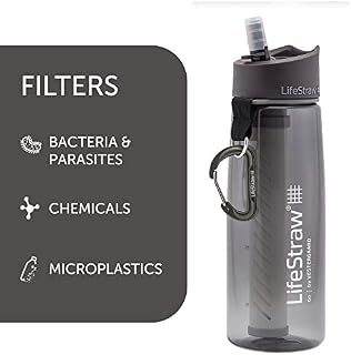 LifeStraw Go Water Filter Bottle with 2-Stage Integrated Filter Straw for Hiking, Backpacking