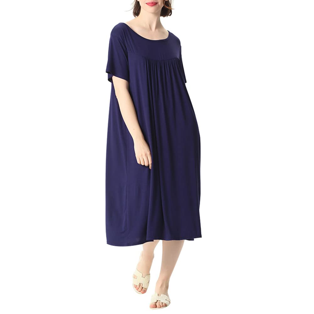 amropi Mujer Camisón Vestidos Ropa de salón Suave Hogar Camiseta Cucharón Cuello Suelta Ropa de Dormir