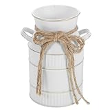 Vase décoratif de style campagnard – avec son aspect vintage et vieilli, ce vase à fleurs en fer ajoute une touche de charme et de caractère d'antan à n'importe quel espace