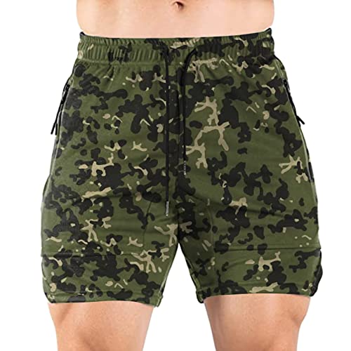Bagelise Plus Size Workout Shorts Mens Cotton 8" Long Casual Lounge Fleece Shorts Pockets Jogger Athletic Workout Gym Sweat Shorts 4Th Of July Shorts For Men Army Green #TOP1