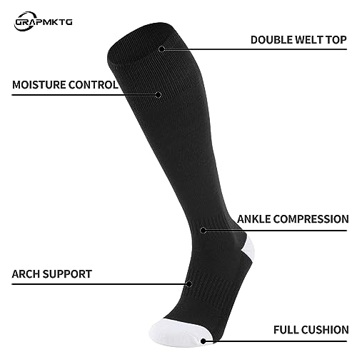GRAPMKTG 3 Pairs Soccer Football Socks for Youth Baseball Softball Socks for Women and Men Boys Girls - Image 6
