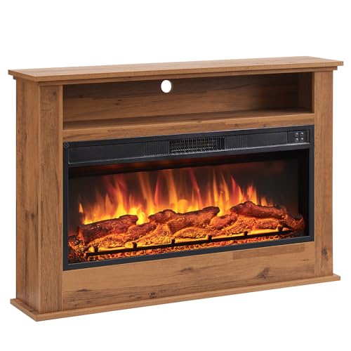 FlameKo Sahara Fireplace with 105cm/41" surround and Realistic Flame Effect Heater Dark Bronx Oak Multiple Colours Available