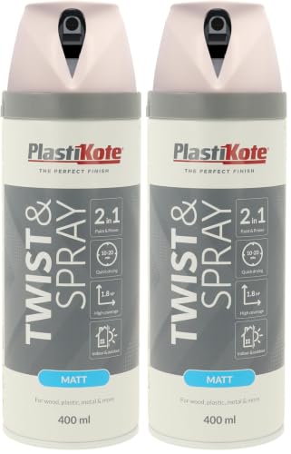 Image of Plasti-Kote 23103 400ml Premium Spray Paint Matt - Antique White (Pack of 2)