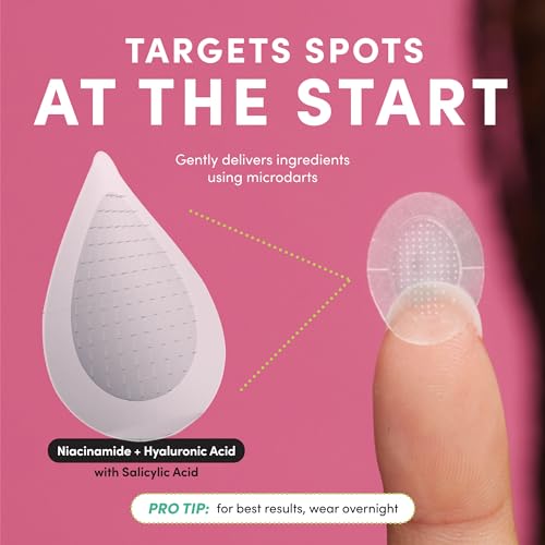 Dots for Spots Pimple Patches with Microdarts - Includes Active Ingredients Niacinamide, Hyaluronic Acid & Salicylic Acid for Maximum Effectiveness (9 count)