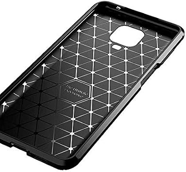 Elfia Xiaomi Redmi Note 9 Pro ile Uyumlu Kılıf Silikon Karbon İnce Esnek Lens Korumalı Tarz Mat Parmak İzi Bırakmayan Kapak Negro Siyah