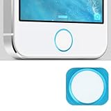  Aluminium Button Key Part Repuesto botón Home White Blue blanco Ring Azul iPhone 5