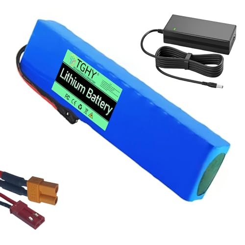 TGHY 36-Volt-Klapproller-Lithium-Ionen-Akkupack 36V 10,5Ah E-Bike-Akku mit Ladegerät und integrierter BMS-Platine für 0-350W Elektroroller-Motoren,Xt30+jst 1