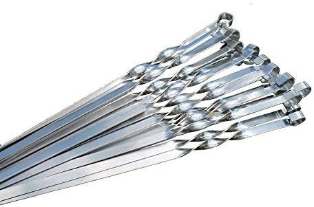 Barbecue skewers shashlik skewers shampur made of stainless steel barbecue skewers meat skewers kebab grill accessories for mangal barbecue cutlery (20 pieces 40 cm)