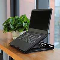 Amazon Basics Belüfteter Ergonomischer Laptopständer, 7-stufig Verstellbar, Stahlgitter zur Kühlung, Ideal für Videowiedergabe und Tippen, Passend für 10" (25,4cm) bis 17,3" (43,9cm) Laptops, Schwarz – Ansicht 7