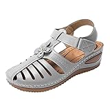 Woaikeyu - Sandalias para mujer, estilo bohemio, gris, 37 EU