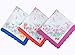 Forlisea 6 pack Womens Beautiful Cotton Floral Handkerchief Wendding Party Fabric Hanky with Wavy Edge