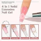 MIZHSE Linia do paznokci Solid Nail Glue Gel zestaw 4 kolorów Solid Builder żel do paznokci, klej do paznokci, żele 3D Nail Art z paskami do rysowania, modele silikonowe, sztyft do paznokci, mocny