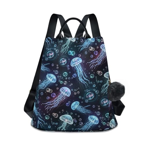 Sac à dos méduse lumineuse antivol avec poches latérales confort