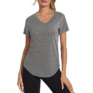 Wayleb Women’s Gym Tops Ladies Sports T-Shirt, Workout Yoga Tops for Women, Basic Short Sleeve Tee Shirts, Summer Quick Dry Fitness Gym T Shirt Loose Activewear for Running Gym Exercise