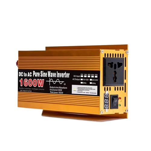 Inversor De Corriente Inversor Onda Sinusoidal Pura 12 V 24 V A 220 V 1600 W, 2200 W Y 3000 W para Conversión Energía Solar Fotovoltaica. Inversor Onda Pura(1600W 12V 50HZ)